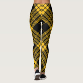 Schwarzer gelber Trendy diagonaler Tartan kariert Leggings