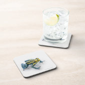 Schwarzer, gelber und blauer Gift-Pfeil-Frosch Untersetzer (Rechte Seite)