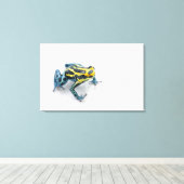 Schwarzer, Gelber und Blauer Giftfrösch Leinwanddruck (Insitu (Holzboden))