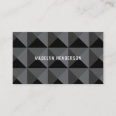 Schwarzer geometrischer, moderner, fett Abstrakter Visitenkarte (Vorderseite)