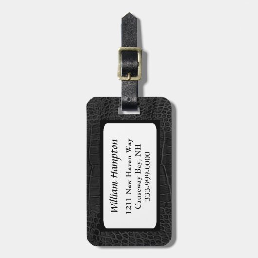 Schwarzer Gepäckanhänger (Vorderseite vertikal)