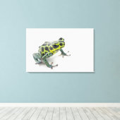 Schwarzer Gepunktet-grüner Gift-Dart-Frosch Leinwanddruck (Insitu (Holzboden))