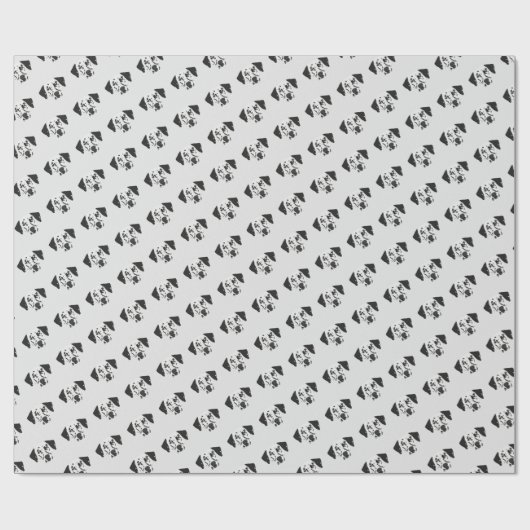 Schwarzer Gepunkteter Dalmatiner Geschenkpapier (Flach)