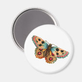 Schwarzer Gepunkteter Schmetterling Magnet (Vorderseite/Rückseite)