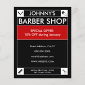 Schwarzer gerahmter Barbier Flyer (Vorne)