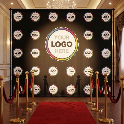Schwarzer Geschäft-Logo-Hintergrund | Event-Fotowa Wandteppich