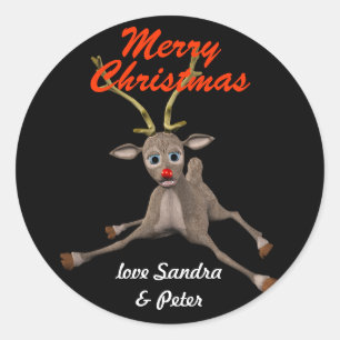 Schwarzer Geschenk-Umbau personalisiertes Runder Aufkleber