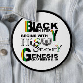 Schwarzer GeschichtsButton-Rückseiten-Knopf 6" Button (Beispiel)