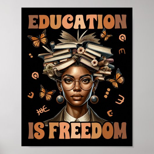 Schwarzer Geschichtslehrer Bildung ist Freiheit Sc Poster (Vorne)