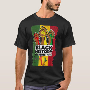 Schwarzer Geschichtsmonat 2023 Hand Stark Afroamer T-Shirt