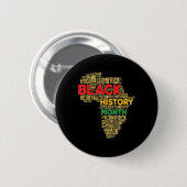 Schwarzer Geschichtsmonat Afrika Karte Button (Vorne & Hinten)
