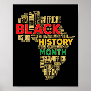 Schwarzer Geschichtsmonat Afrika-Karte Poster
