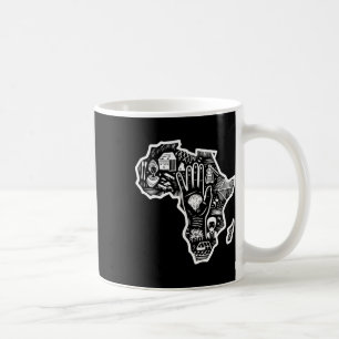 Schwarzer Geschichtsmonat Afrika-Karten-Design-Ein Kaffeetasse