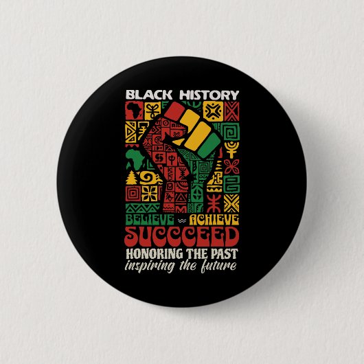 Schwarzer Geschichtsmonat Afrikanisch Glauben Erre Button (Vorderseite)