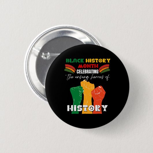 Schwarzer Geschichtsmonat Afrikanische Faust Ameri Button (Vorne & Hinten)