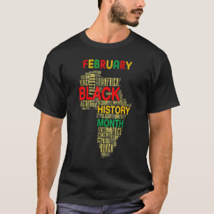 Schwarzer Geschichtsmonat Afrikanische Karte Afrik T-Shirt
