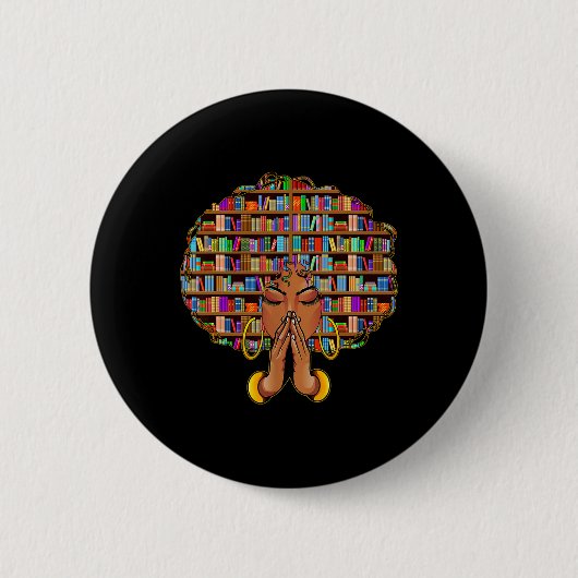 Schwarzer Geschichtsmonat Afro Frauen Mädchen Buch Button (Vorderseite)