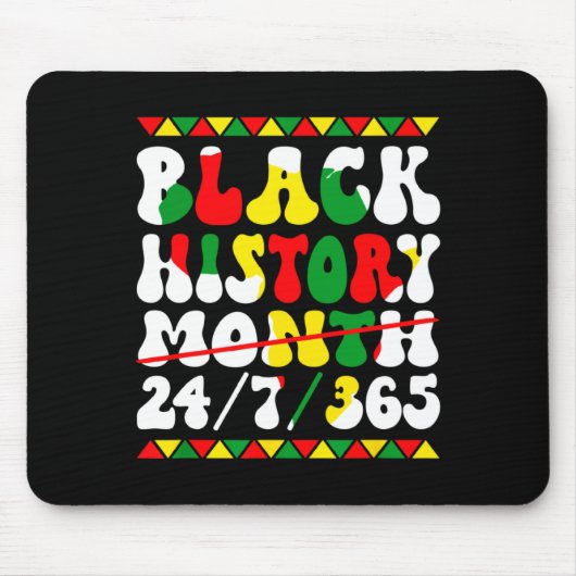 Schwarzer Geschichtsmonat Afro Melanin Schwarze Fr Mousepad (Vorne)