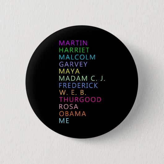 Schwarzer Geschichtsmonat Afroamerikanischer Führe Button (Vorderseite)