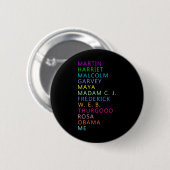 Schwarzer Geschichtsmonat Afroamerikanischer Führe Button (Vorne & Hinten)