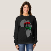 Schwarzer Geschichtsmonat BHM Afro Stolz Hand Fais Sweatshirt (Vorne ganz)