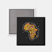 Schwarzer Geschichtsmonat Bunte Afrika-Karte Kente Magnet (Vorderseite/Rückseite)