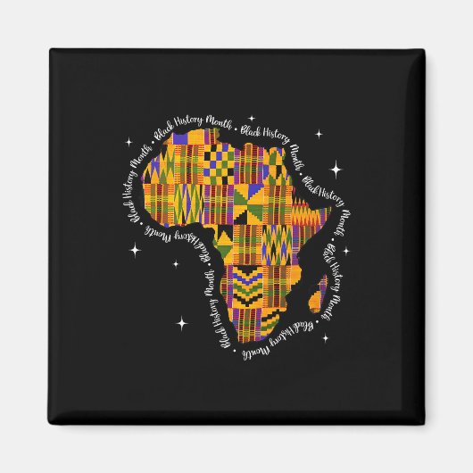 Schwarzer Geschichtsmonat Bunte Afrika-Karte Kente Magnet (Vorne)