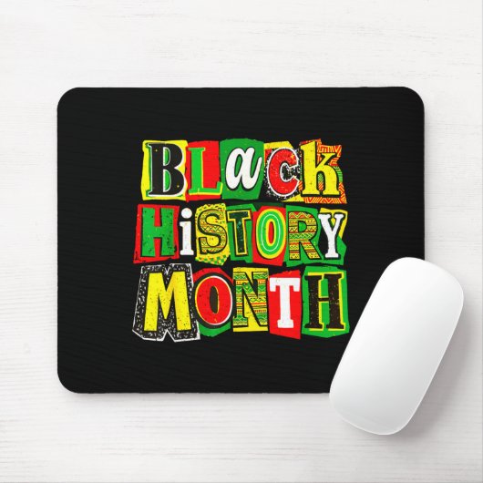 Schwarzer Geschichtsmonat Collage lustig afroameri Mousepad (Mit Mouse)
