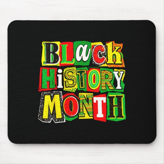 Schwarzer Geschichtsmonat Collage lustig afroameri Mousepad (Vorne)