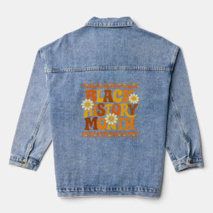 Schwarzer Geschichtsmonat Daisy Retro Jeansjacke