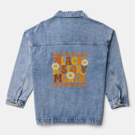 Schwarzer Geschichtsmonat Daisy Retro Jeansjacke (Rückseite)