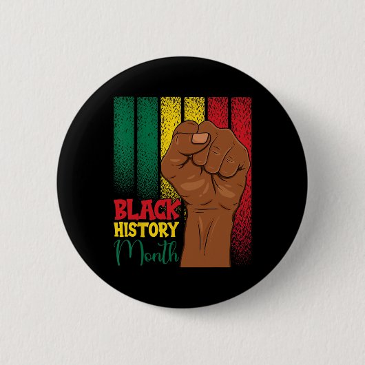 Schwarzer-Geschichtsmonat-Fausthände in afrikanisc Button (Vorderseite)