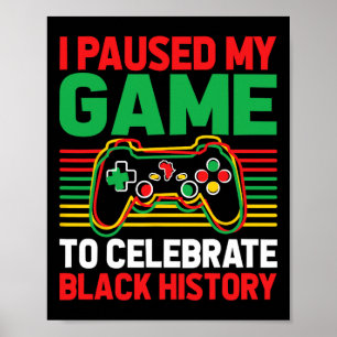 Schwarzer Geschichtsmonat Gamer Afroamerikanischer Poster