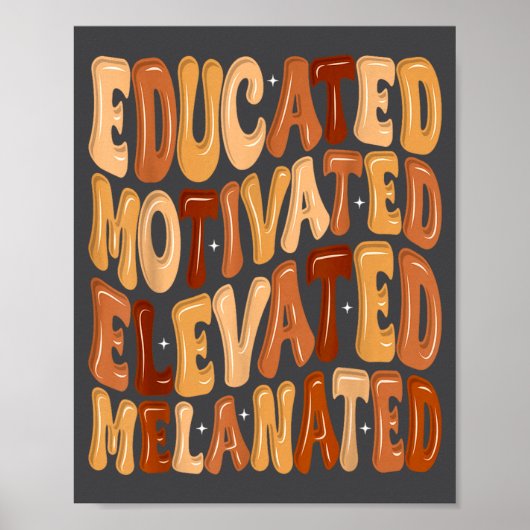 Schwarzer Geschichtsmonat Gebildet Motiviert Erhob Poster (Vorne)