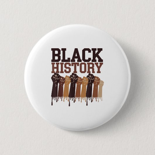 Schwarzer Geschichtsmonat Hände Symbol Afro Motiva Button (Vorderseite)
