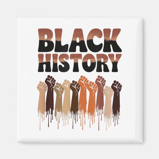 Schwarzer Geschichtsmonat Hände Symbol Afro Motiva Magnet (Vorne)
