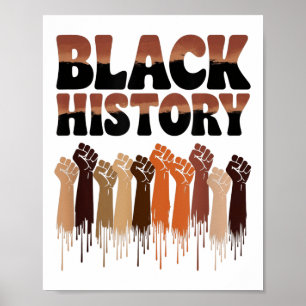 Schwarzer Geschichtsmonat Hände Symbol Afro Motiva Poster