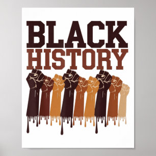 Schwarzer Geschichtsmonat Hände Symbol Afro Motiva Poster