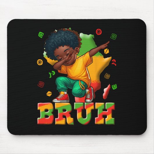 Schwarzer Geschichtsmonat Jungen Dabbing Junge Män Mousepad (Vorne)
