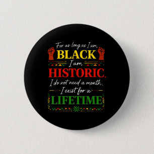 Schwarzer Geschichtsmonat Lebenslang Patriotischer Button