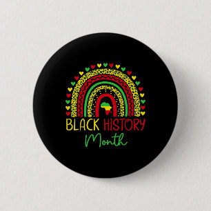 Schwarzer Geschichtsmonat Leopard Regenbogen Afroa Button