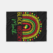 Schwarzer Geschichtsmonat Leopard Regenbogen Afroa Fleecedecke (Vorderseite (Horizontal))