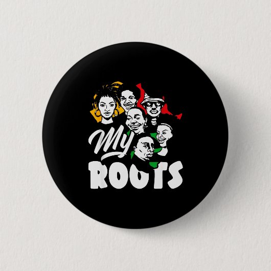 Schwarzer Geschichtsmonat Meine Wurzeln Afroamerik Button (Vorderseite)