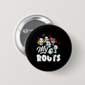 Schwarzer Geschichtsmonat Meine Wurzeln Afroamerik Button (Vorne & Hinten)