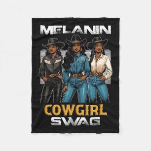 Schwarzer Geschichtsmonat Melanin Cowgirl Swag 1 Fleecedecke