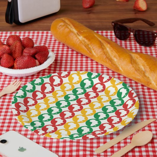 Schwarzer Geschichtsmonat Muster Pappteller (Picknick)