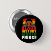 Schwarzer Geschichtsmonat Prinz Little Melanin Afr Button (Vorne & Hinten)