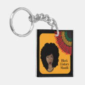 Schwarzer Geschichtsmonat, Schwarze Frau, Sonnenst Schlüsselanhänger (Vorderseite links)