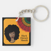 Schwarzer Geschichtsmonat, Schwarze Frau, Sonnenst Schlüsselanhänger (Rückseite)