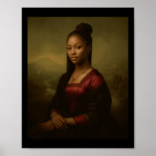 Schwarzer Geschichtsmonat Schwarze Mona Lisa Afroa Poster